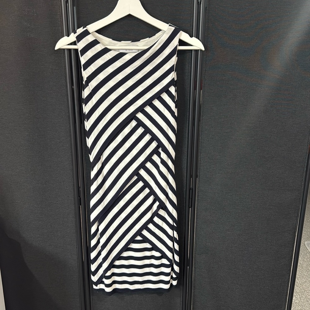 Bailey44 black and white striped dress size small